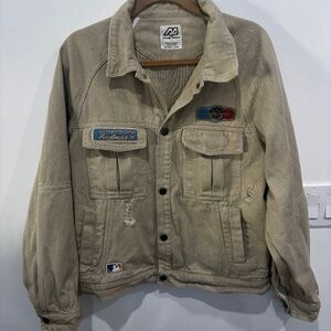 Adam Freak Tan Jean Jacket w/ Patches | Men’s Medium | Perfect Condition 🤎